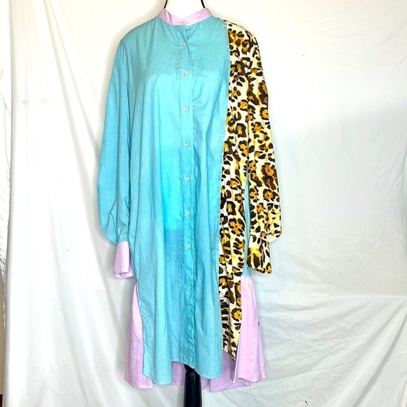 CF Goldman Mixed Print Shirtdress with Leopard - Picture 7 of 7